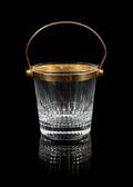 A Baccarat Faceted Glass and Brass Bucket