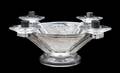 A Lalique Molded and Frosted Glass Candleholder