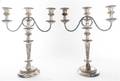 A Pair of Silverplate ThreeLight Candelabra