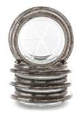 Four American SilverMounted Glass Coasters