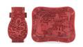 Two Simulated Cinnabar Lacquer Articles