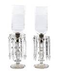A Pair of English Cut Glass Girandoles