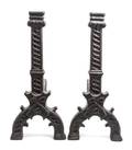 A Pair of English Cast Iron Andirons