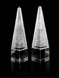 A Pair of Modern Glass Obelisks