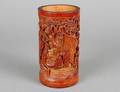 118 WELL CARVED BAMBOO SCHOLARS BRUSH POT