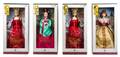 Four Pink Label 25th Anniversary Dolls of the World Barbies