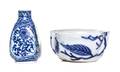 Two Blue and White Porcelain Articles