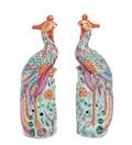 A Pair of Chinese Export Famille Rose Porcelain Figures of Phoenix