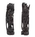 Two Silver Inlaid Hardwood Figures