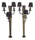 A Pair of Neoclassical Style ThreeLight Sconces