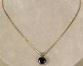 Sterling Silver  Black Diamond Pendant Necklace