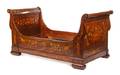 A Dutch Marquetry Mahogany Day Bed