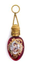 A Continental Gilt Metal Mounted Scent Bottle