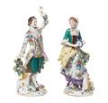 A Pair of Chelsea Porcelain Figures