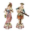 A Pair of Majolica Large Figures