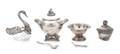 Three Silver and Silver Mounted Salt Cellars