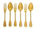 A Continental SilverGilt Flatware Service