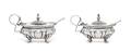 A Pair of Continental Silver Salts and Spoons