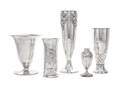 Five Continental Silver Vases