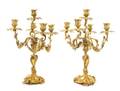 A Pair of Italian SilverGilt FiveLight Candelabra