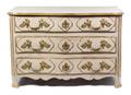 A Louis XV Painted and Parcel Gilt Commode