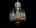 213 LOUIS XVI STYLE GLASS EIGHT LIGHT CHANDELIER