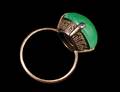 206 FOURTEEN KARAT GOLD AND JADE RING