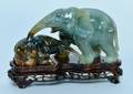 Oriental Carved Jade Elephant  Calf