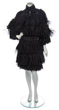 A Christian Lacroix Black Feather and Knit Suit Ensemble