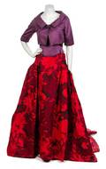 A Carolina Herrera Red and Purple Evening Ensemble