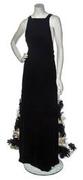 A Courreges Couture Black Velvet Column Dress