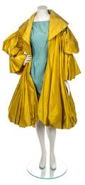 A Gilles Montezin Chartreuse Evening Coat Ensemble