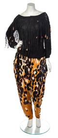 A Mario Valentino Black Fringe Pant Ensemble