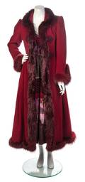 A Mario Borsato Maroon Tiered BabyDoll Dress