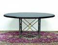 215 DIRECTOIRE STYLE METAL AND GRANITE DINING TABLE