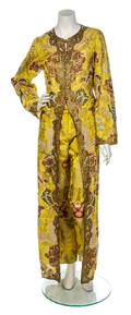 A Chartreuse Silk Coat Ensemble