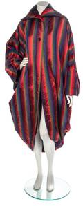 A Romeo Gigli Multicolor Striped Evening Coat
