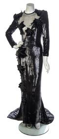 A Renalto Balestra Black Silk Evening Gown
