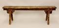 Primitive Long Wooden Bench 19th C