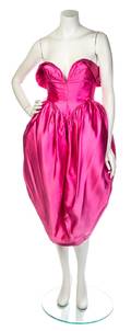 A Thierry Mugler Pink Strapless Cocktail Dress