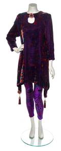 A Zandra Rhodes Purple Paisley Ensemble