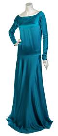 An Yves Saint Laurent Teal Silk Gown