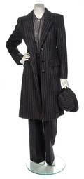 An Yves Saint Laurent Grey Pinstripe Wool Ensemble