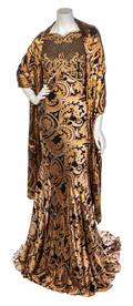 A Bellville Sasson Lorcan Mullany Paisley Silk Evening Gown