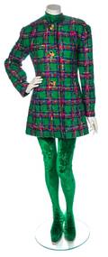 An Anne Klein Green Plaid Coat Ensemble