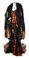 An Angelo Marani Flame Patterned Lingerie Gown Ensemble