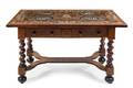 A Louis XIII Style Marquetry and Walnut Table