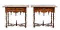 Two William  Mary Style Walnut Side Tables