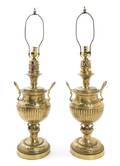 A Pair of Brass Fluid Lamps