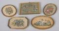 A Group of Five Vintage Embroidered Pictures